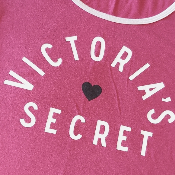 VS Angel Heart Shirt and Shorty Shorts Pink & Black Matching Set Small - Picture 5 of 10